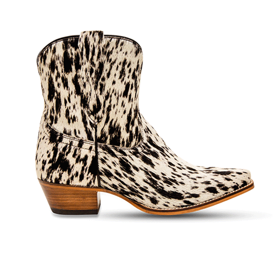 Myra Cow Bow Western Hairon Leather Booties
