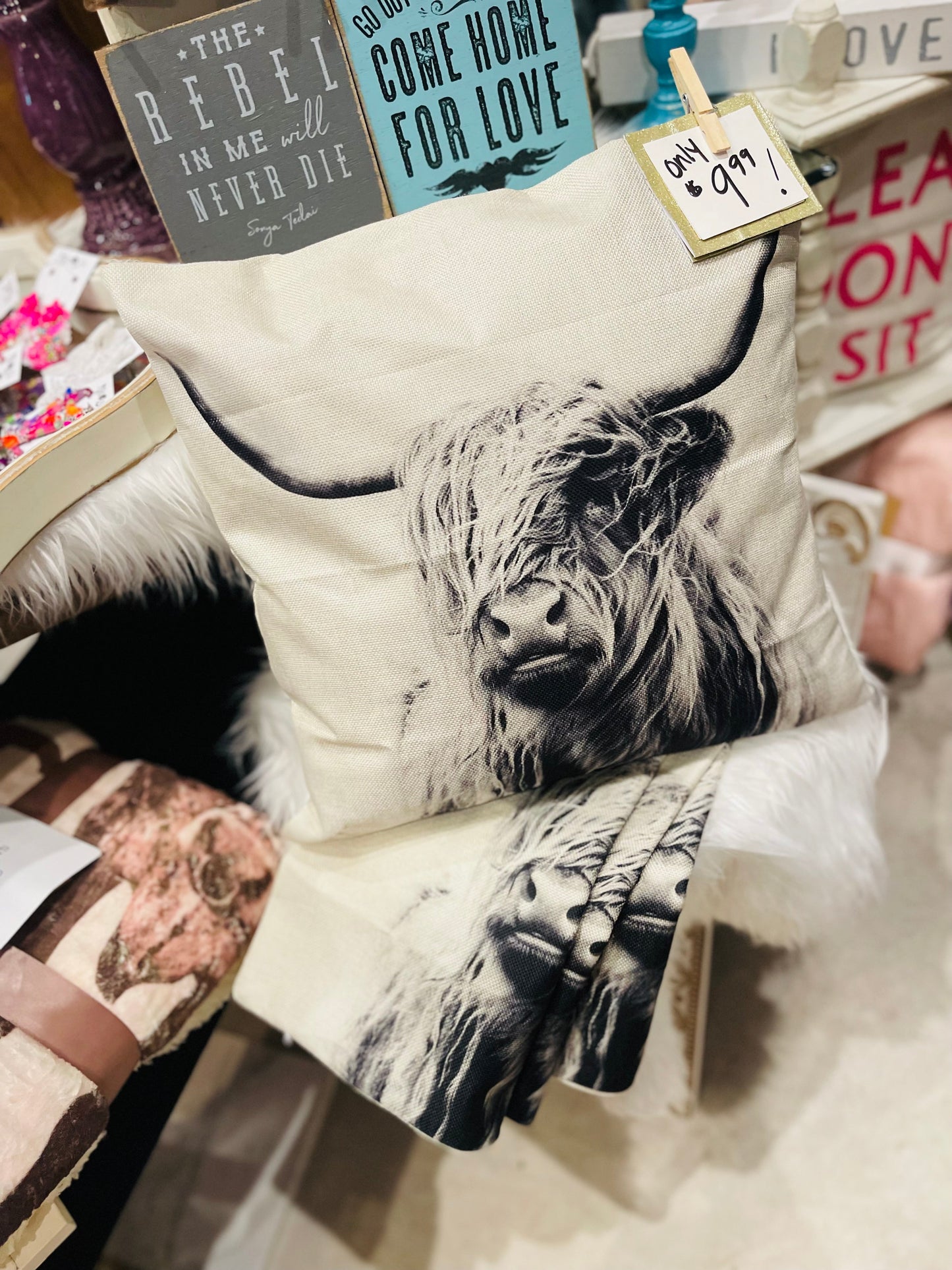 Bruton Ray Highland Cow Pillow Case
